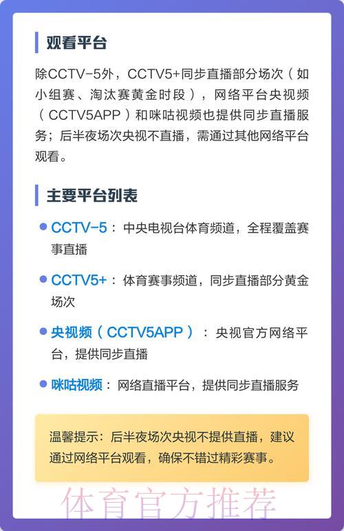世界杯直播平台全攻略：精选推荐一览